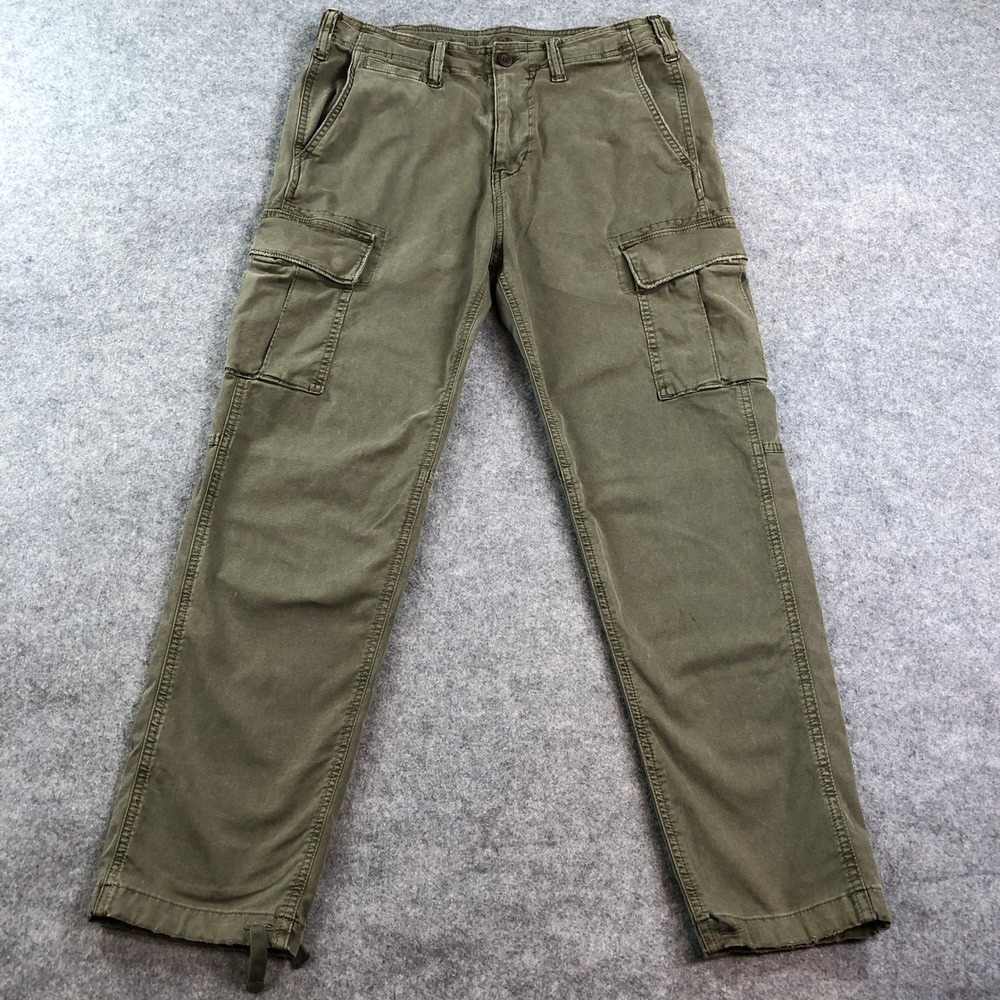 American Eagle Mens Cargo Pants 32x32 (fits 32x29) Olive Green Flex Stretch